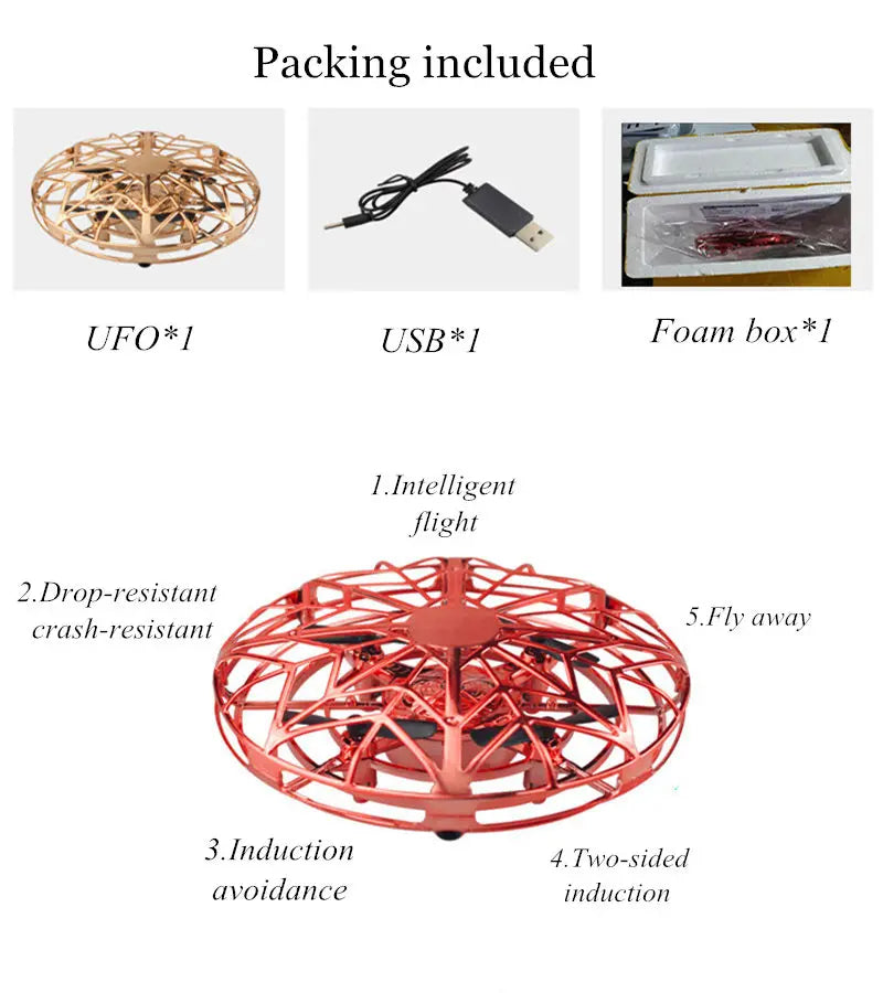 Rc Quadcopter Flying Helicopter Magic Hand UFO Ball Aircraft Sensing Mini Induction Drone Kids Electric Electronic Toy